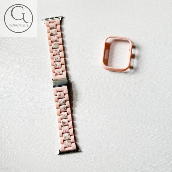 Petal Whisper Pink Acrylic Apple Watch Resin Bracelet Strap 38 40