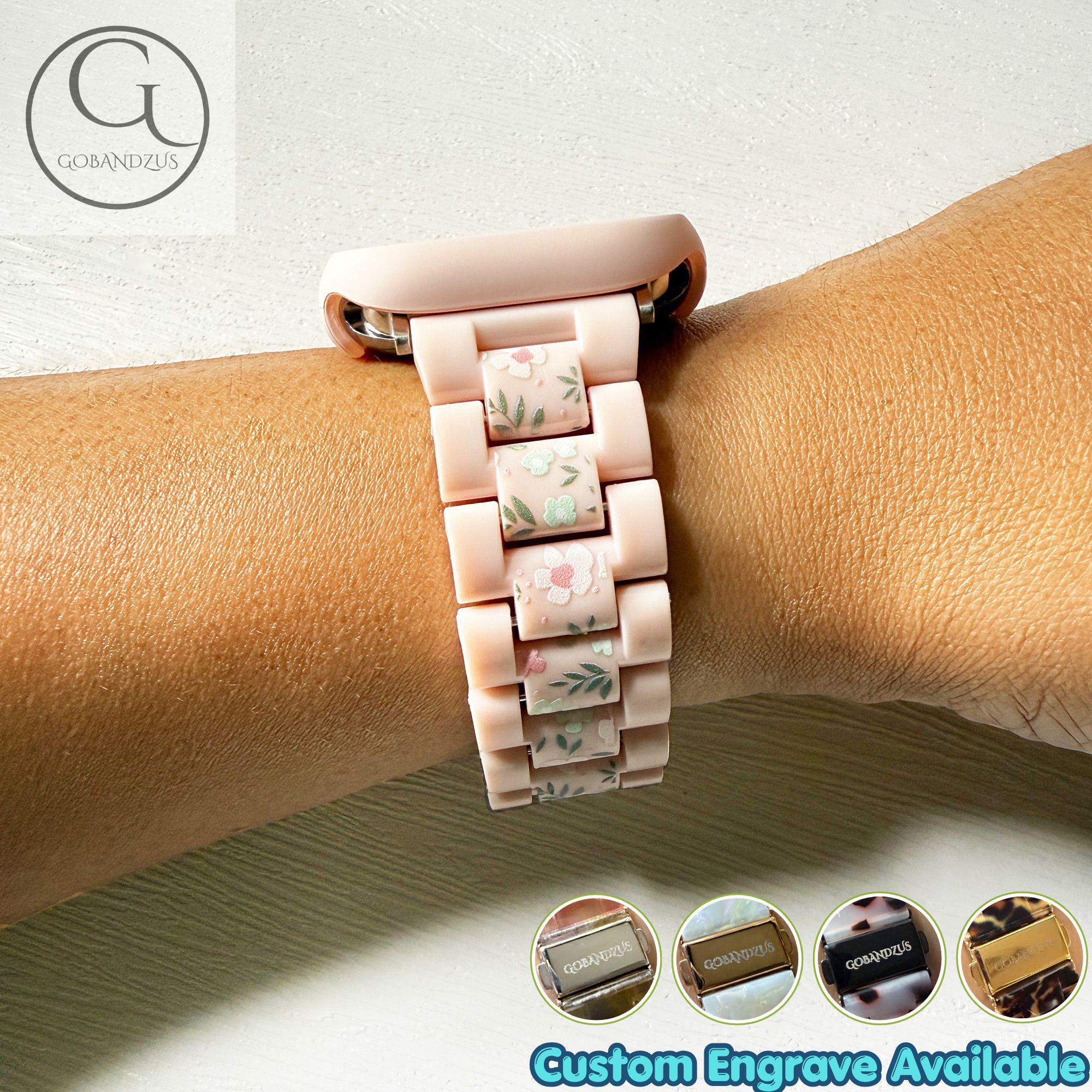 Petal Whisper Pink Acrylic Apple Watch Resin Bracelet Strap 38 40
