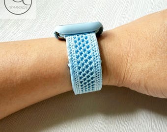Blue Braided Nylon Apple Watch Bands Breathable Magnetic Mesh Weave 38 40 41 42 44 45 46 49mm Women Charms iWatch Series 11 10 9 8 7 6 5 4