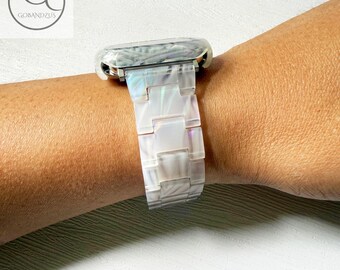 Iridescent Pearl Elegance Resin Apple Watch Band Bracelet  display picture 2