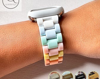 パステルカラー Apple Watch レジンブレスレットストラップ ピンク ブルー ホワイト イエロー 40 41 42 44 45 46 49 mm レディース チャームシリーズ 11 10 9 8 7 6 SE 1 2 3 4 5