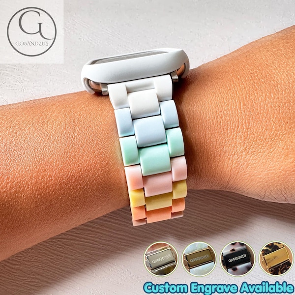 Pastel Color Apple Watch Resin Bracelet Strap Pink Blue White Yellow 40 41 42 44 45 46 49mm Women Charms Series 11 10 9 8 7 6 SE 1 2 3 4 5
