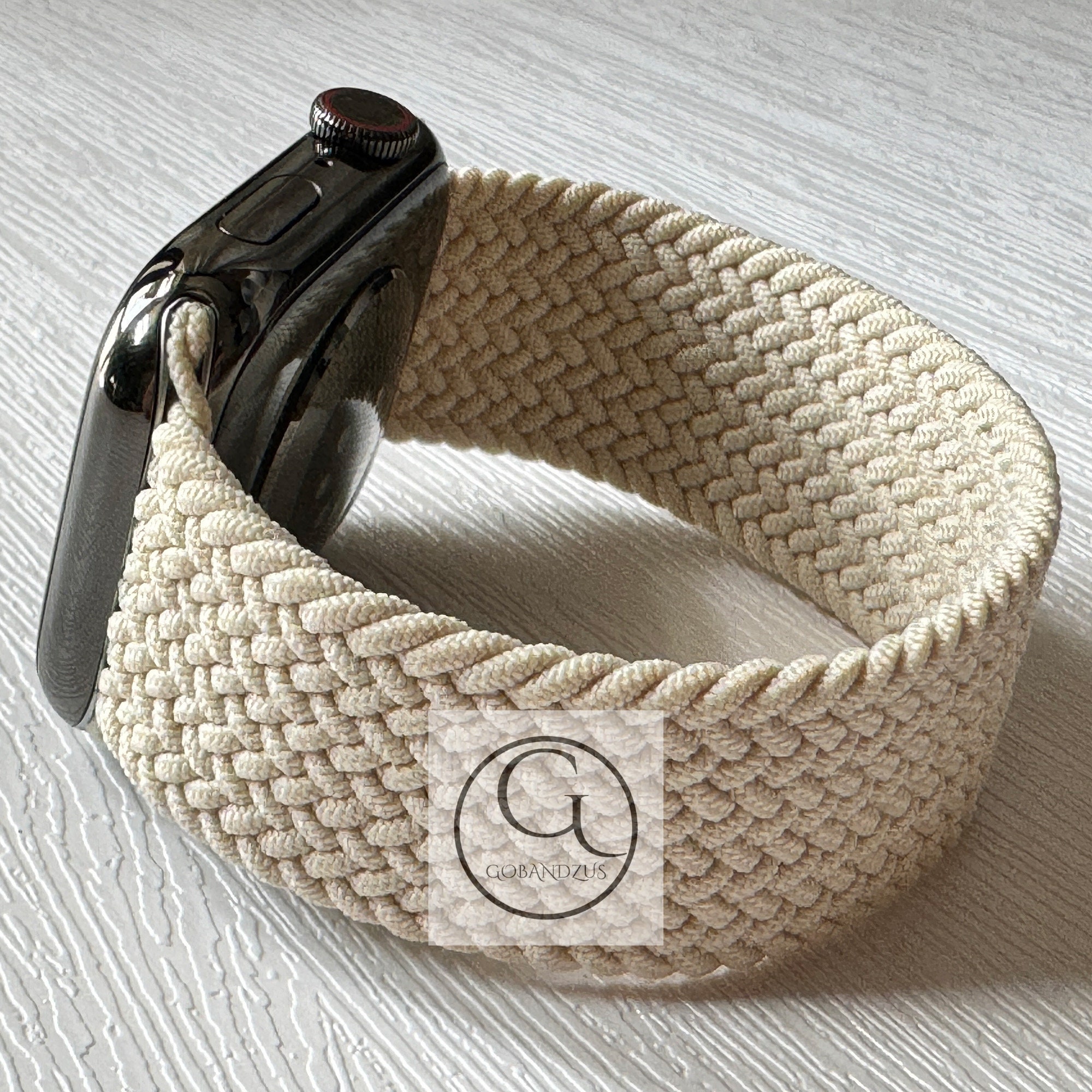 Starlight Mist Braided Nylon Apple Watch Band Ultra 38 40 41 42 44 45 49mm Woven Elastic Knitted Loop Strap iWatch Series 9 8 7 6 5 4 3 2 SE