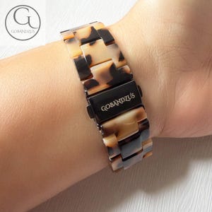 Tortoise Shell Apple Watch Band Resin Bracelet Strap 40mm 41mm 42mm 44mm 45mm 46mm 49mm Women Charms Series 11 10 9 8 7 6 SE 1 2 3 4 5 image 3