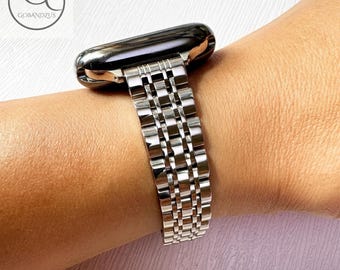 Silver Classic Mesh Slim Metal Collection for Apple Watch Elegant Stainless Steel Bands Compatible with All Series 38-49mm
