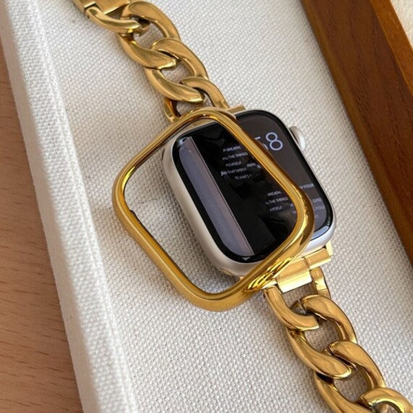 Apple Watch Plating Case Cover Ultra Protective Bumper Rose Or Argent Noir 49mm 45mm 44mm 42mm 41mm 40mm 38mm Série 9 8 7 6 5 4 3 2 1 SE