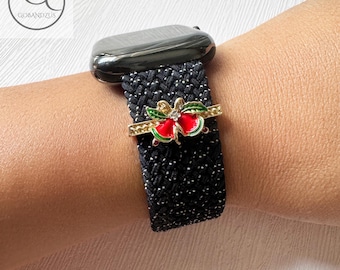 Black White Mist Braided Nylon Apple Watch Band 38 40 41 42 44 45 46 49mm Woven Elastic Knitted Loop Strap Series 11 10 9 8 7 6 5 4 3 2 1 SE