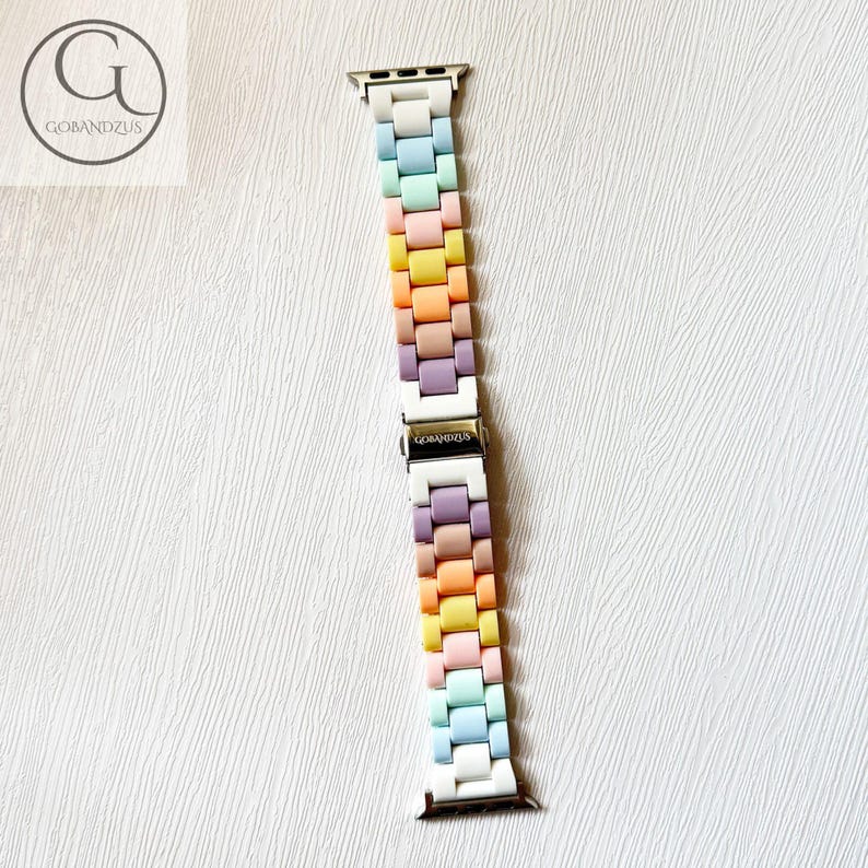 Pastelkleur Apple Watch hars armband band roze blauw wit geel 40 41 42 44 45 46 49 mm damesbedels serie 11 10 9 8 7 6 SE 1 2 3 4 5 afbeelding 8