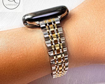 Silver Gold Classic Mesh Slim Metal Collection for Apple Watch Elegant Stainless Steel Bands Compatible with All Series 38-49mm Series 11 10