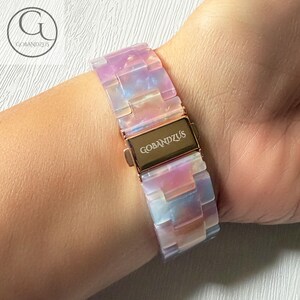 Sunset Aura Apple Watch Band Resin Bracelet Strap 40mm 41mm 42mm 44mm 45mm 46mm 49mm Women Charms Series 11 10 9 8 7 6 SE 1 2 3 4 5 image 2