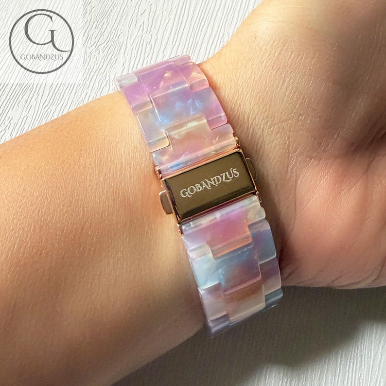 Sunset Aura Apple Watch Band Resin Bracelet Strap 40mm 41mm 42mm 44mm 45mm 46mm 49mm Women Charms Series 11 10 9 8 7 6 SE 1 2 3 4 5 image 2