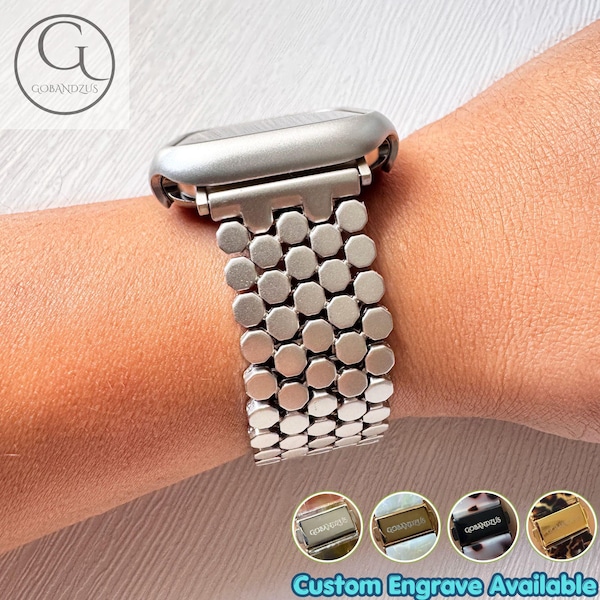 Starlight Metallic Honeycomb Apple Uhrenarmband Ultra 1 2 49 46 45 44 42 41 40 38 mm Handschlaufe Damen Metall Serie 11 10 9 8 7 6 5 4 3 2