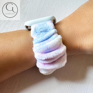 Lavender Cloud Pastel Apple Watch Band Scrunchie Style Bracelet Strap 38 40 41 42 44 45 46 49mm Women Charms Series 10 9 8 7 6 5 4 3 2 1 SE