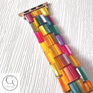 Color Carnival Pattern Apple Watch Band Resin Bracelet Strap 40mm 41mm 42mm 44mm 45mm 46mm 49mm Women Charms Series 11 10 9 8 7 6 SE 2 3 4 5 image 7
