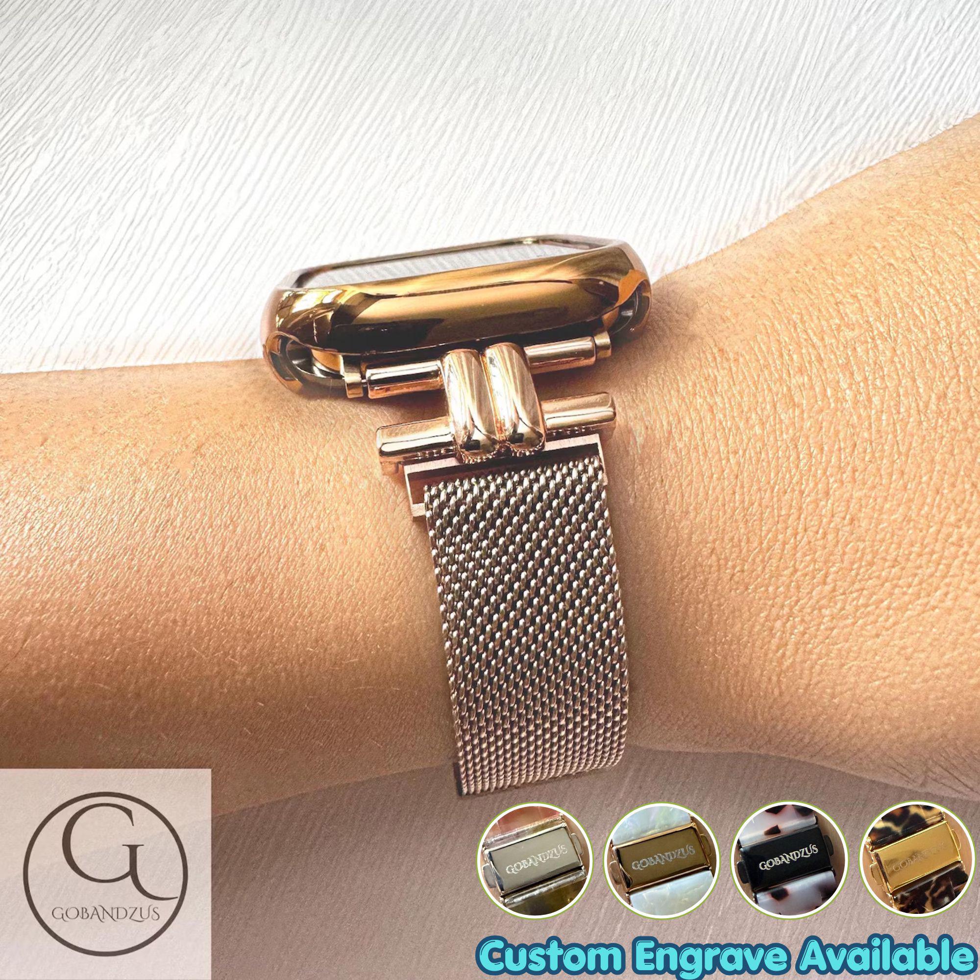 Rose Gold Luxury Milanese Loop Bracelet for Apple Watch Band Ultra 49 46 45 42 41 40 38mm Wrist Strap Women Metal Series 11 10 9 8 7 6 5 4 3