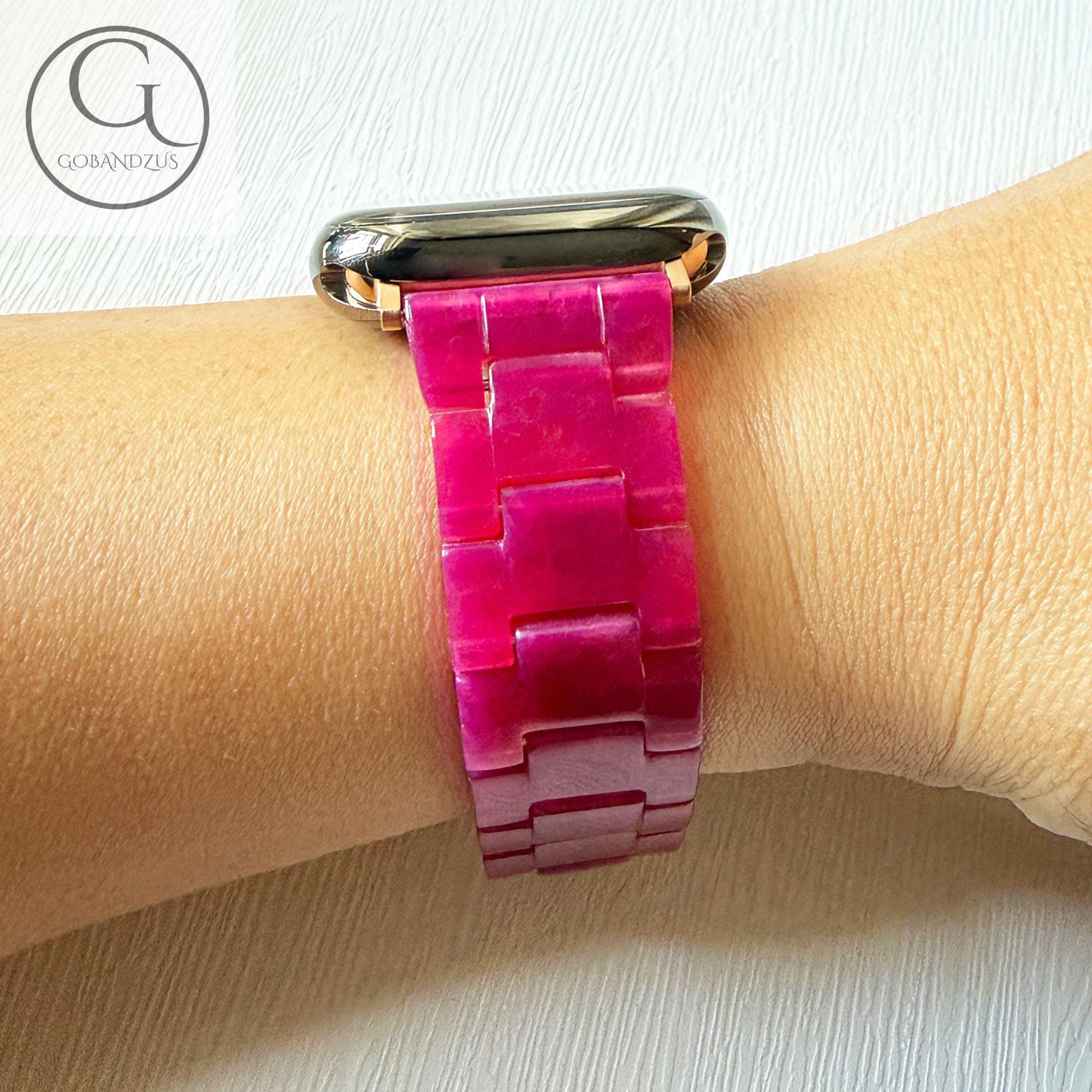 My Pretty Strap Diva Rose Gold Apple Watch Strap (44/45/46/49MM) & Pink Resin Luxury Apple Watch - Etsy main image 2