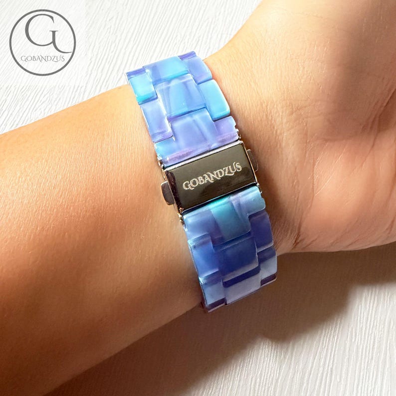 Nebula Waves Apple Watch Band Resin Bracelet Strap 40mm 41mm 42mm 44mm 45mm 46mm 49mm Women Charms iWatch Series 11 10 9 8 7 6 SE 1 2 3 4 5 image 2