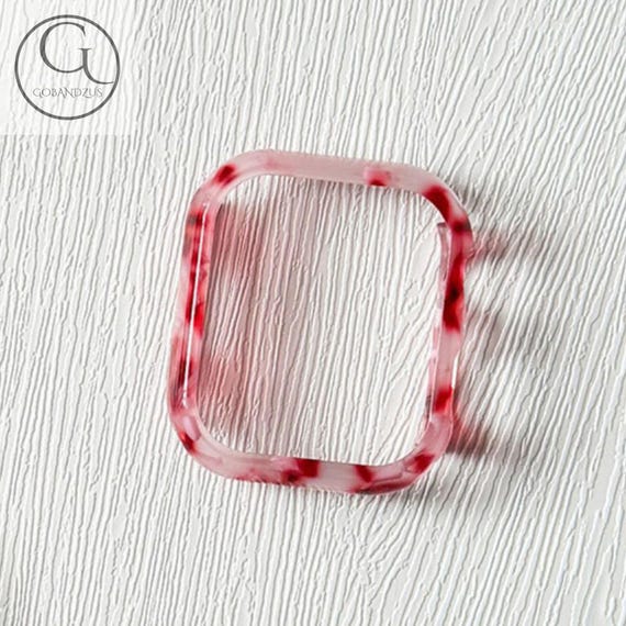 Red Marbled Swirl Pattern Apple Watch Resin Band Bracelet  display picture 3