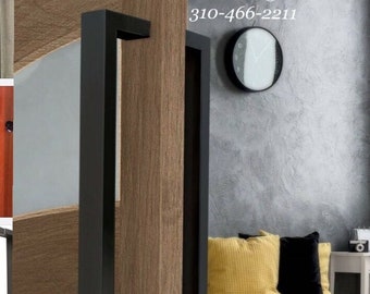 Entry Door Pull Handle Black Entrance Modern Square Long stainless steel Pulls Back To Back