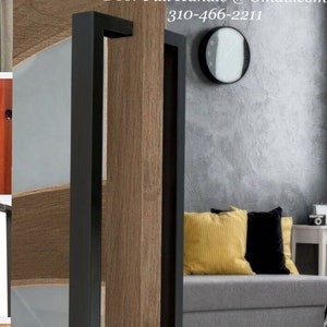 Entry Door Pull Handle Black Entrance Modern Square Long stainless steel Pulls Back To Back