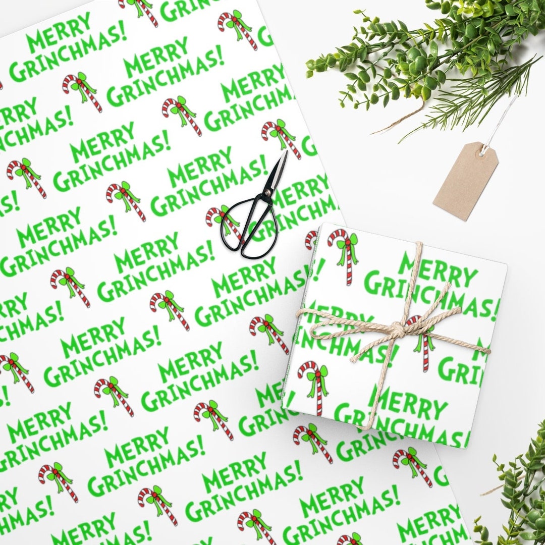 Christmas Wrapping Paper, Grinch Gift Wrap, Fine Christmas Wrapping