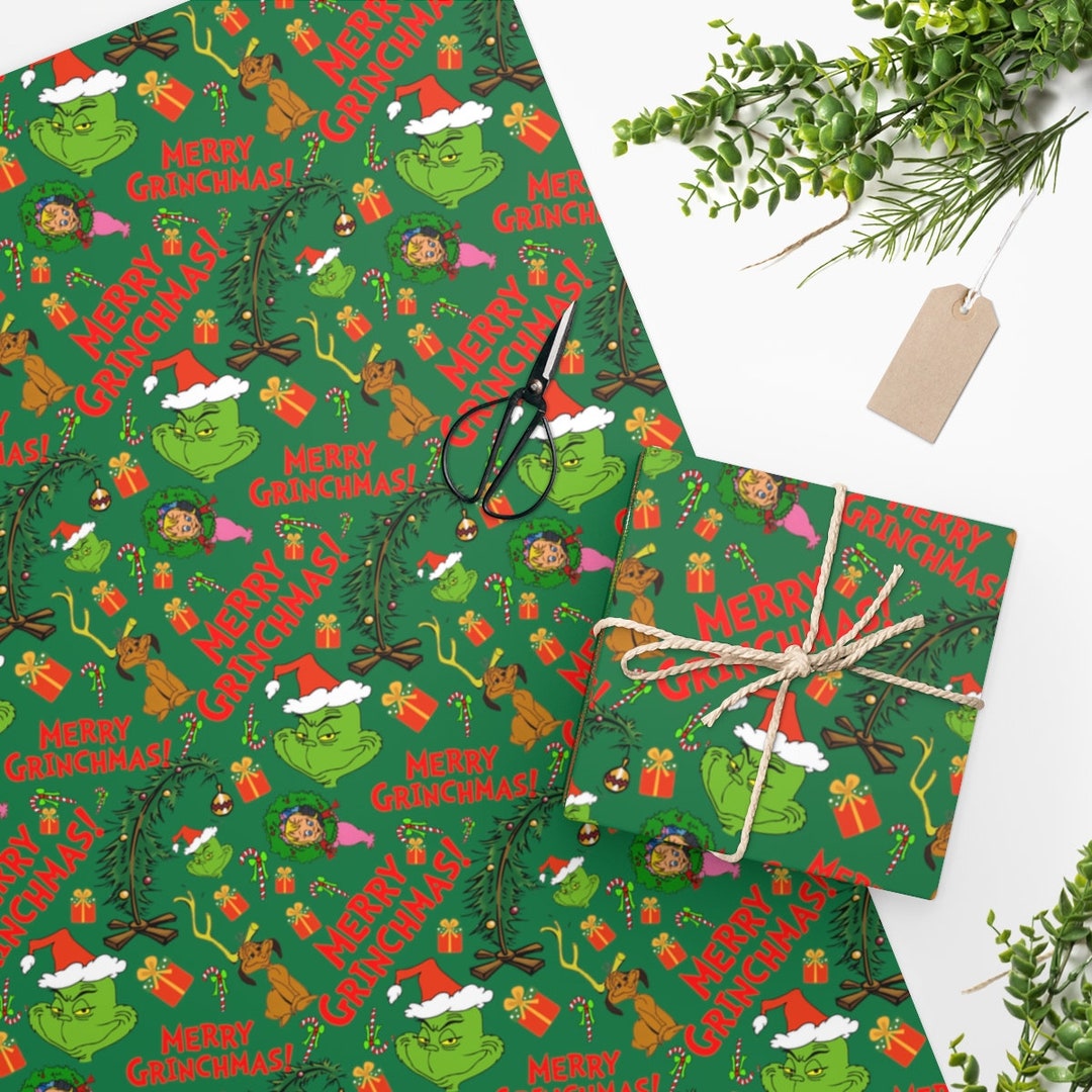 Grinch Wrapping Paper Grinch Who Stole Christmas Gift Wrap Etsy