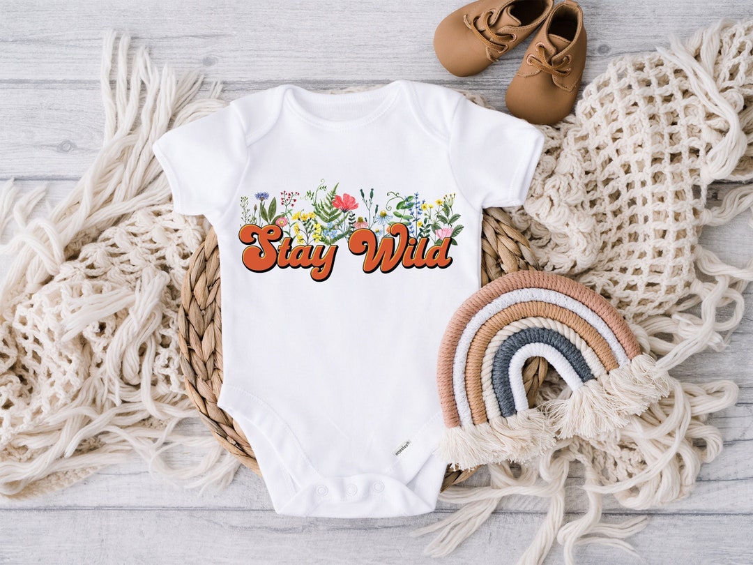 Stay Wild Baby Onesie© Vintage Floral Baby Onesie Gardening Etsy