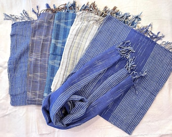Handgewebter Baumwoll Schal: Rustikaler Thai Strick Boho Wrap