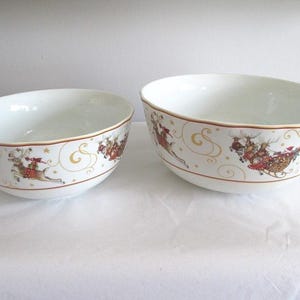 2 Williams Sonoma Twas The Night Before Christmas Nesting Mixing Bowls Mint in Original Box