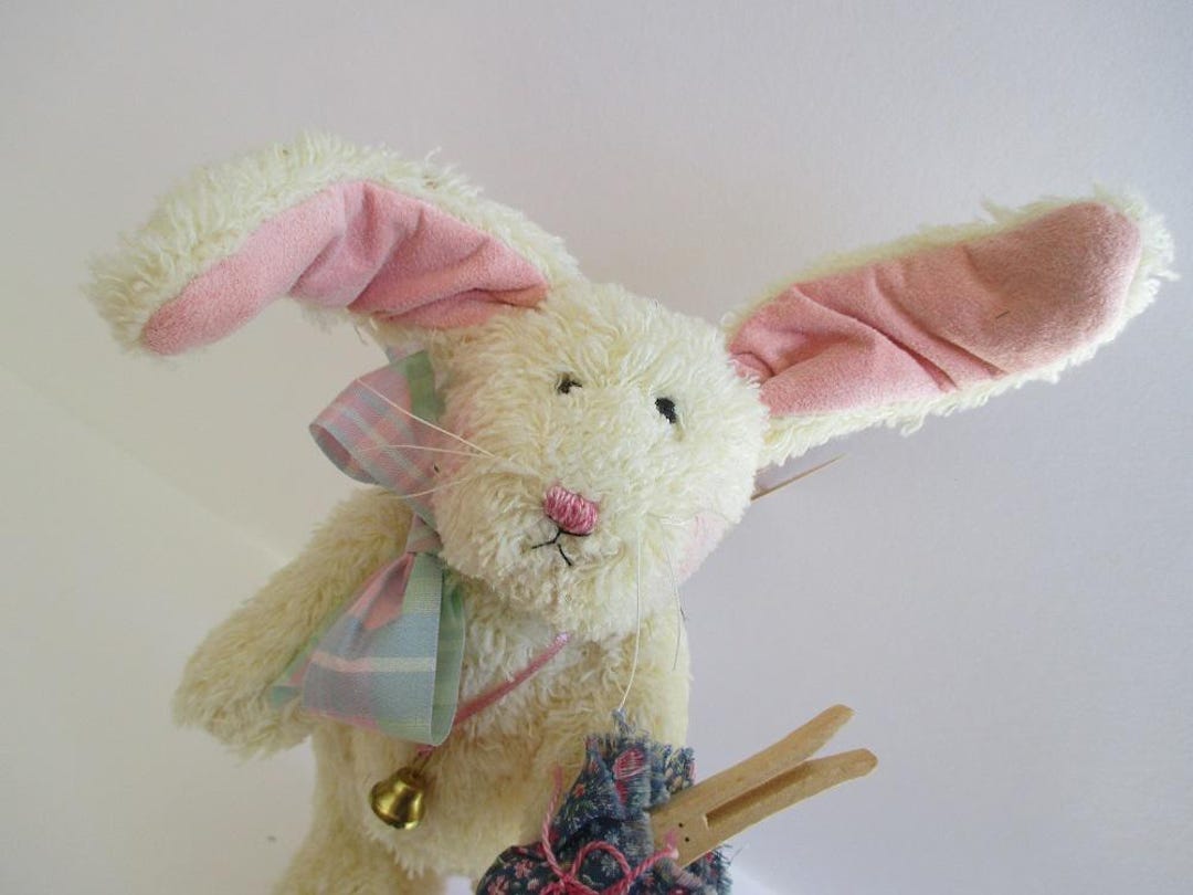 Vintage Raggie Rabbitt Plush With Wooden Bunny, Designer Signed - Etsy