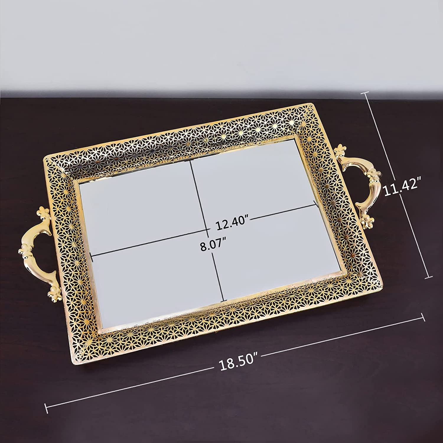 Mirrored Tray With Handles Home Decor Vanity Tray for Dresser Etsy