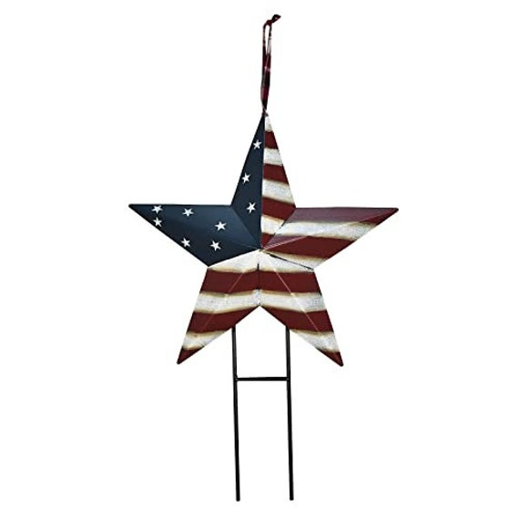 Barn Star Yard Sign Outdoor Lawn Decor Patriotic US Flag Star Etsy