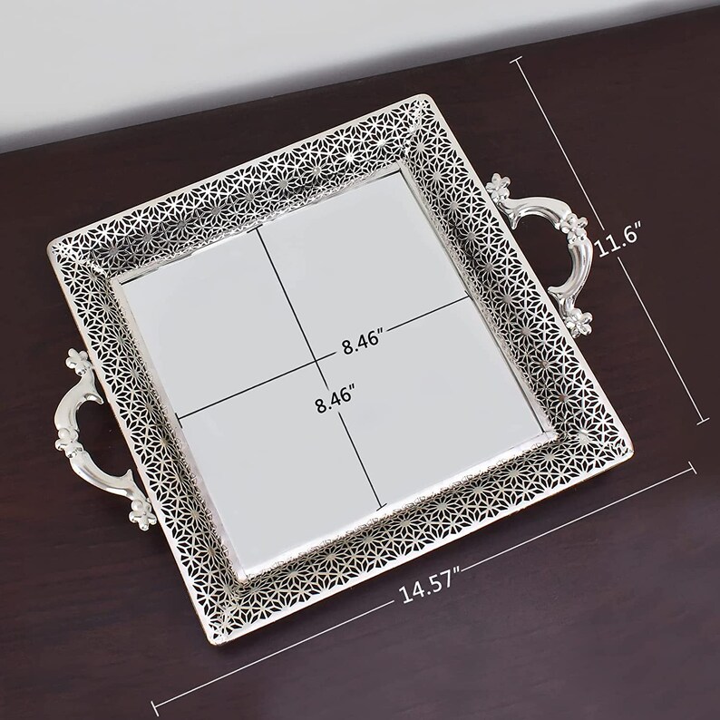 Mirrored Tray With Handles Home Decor Vanity Tray for Dresser Etsy