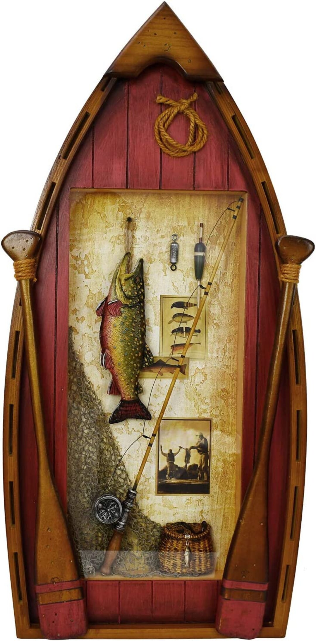 Wooden Boat Decor Hanging Wood Boat Decorations for Wall, Rustic