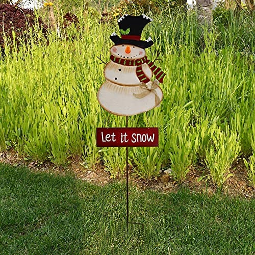 Snowmen Yard Stakes, Christmas Snowman Decor, Christmas