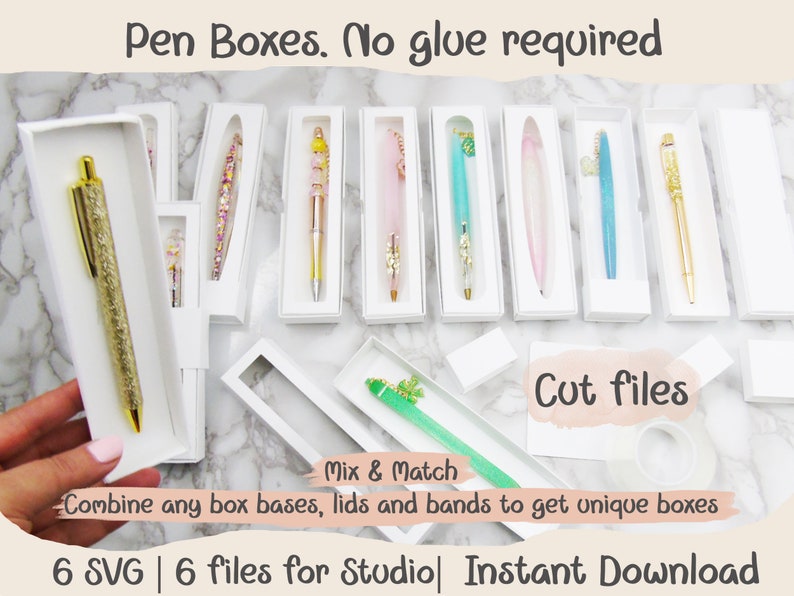 Pen Boxes. NO GLUE. Nano Tape. Many Variations. Easy to Cut and ...