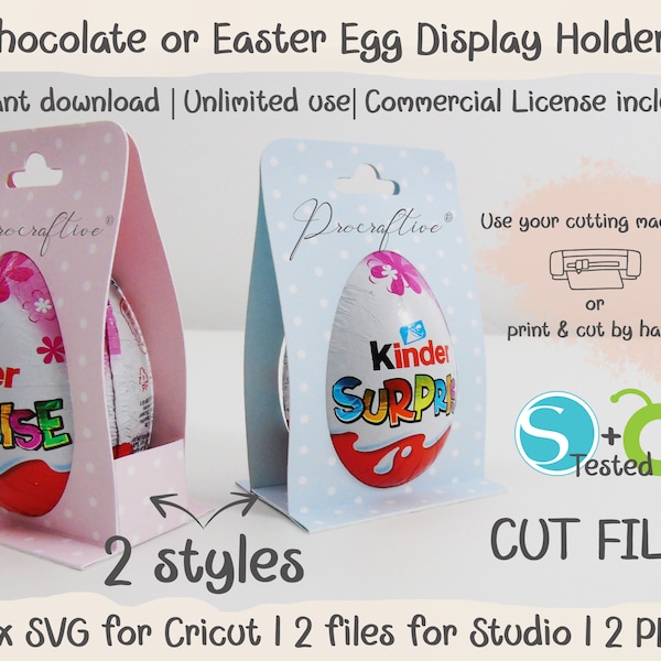 Présentoirs pour oeufs de Pâques. Porte-œufs SVG. Modèles pour Cricut & Silhouette. 2 modèles inclus. Cricut SVG