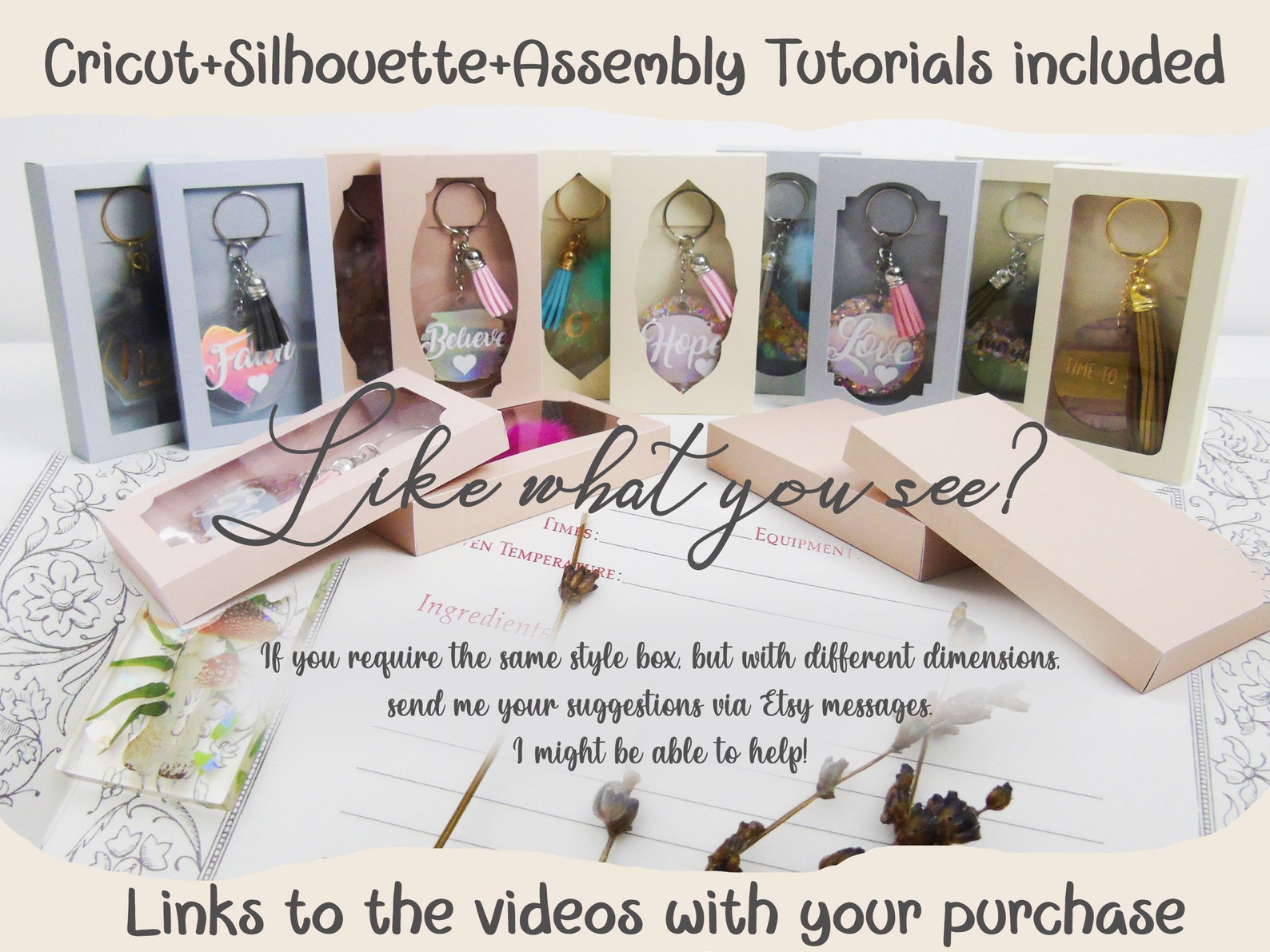 Keychain Boxes and Holders 7 Styles 2 Depth Options Cricut Etsy