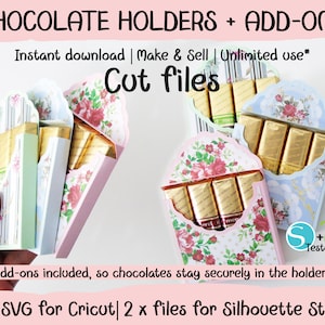 Merci chocoladehouder dozen voor 4 bonbons, uniek ontwerp, SVG Instant download-bestanden voor Cricut, houder voor bonbons, dozen, snijbestanden