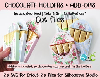 Merci chocolate holder boxes for 4 chocolates, Unique design, SVG Instant download Files for Cricut, Holder for chocolates, Boxes, Cut files