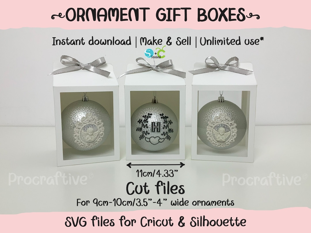 Boxes for Christmas Ornaments SVG, Cricut Files, Files for Silhouette ...