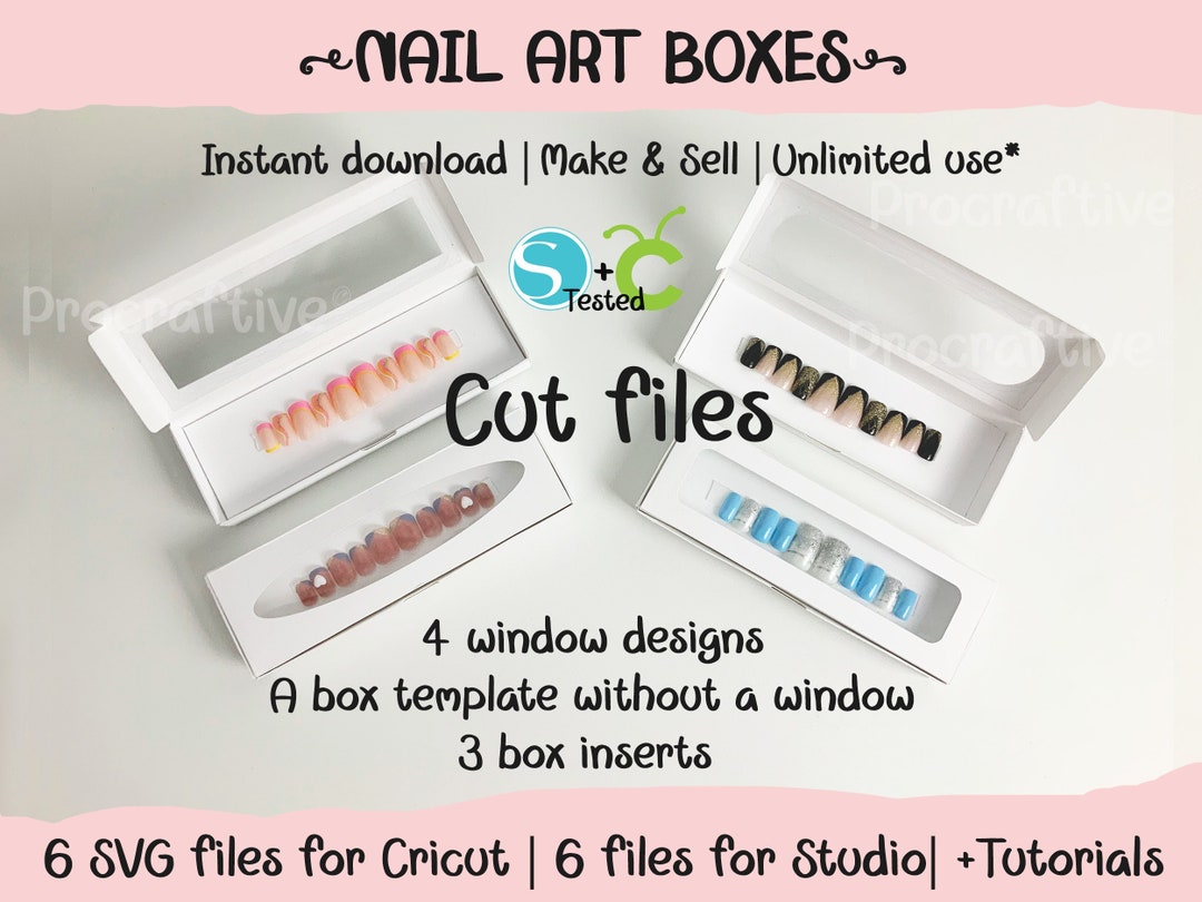 Boxes for Press on Nail Sets. Packaging for Nail Art. SVG Files for Boxes for Press on Nail Sets. Packaging for Nail Art. SVG Files for