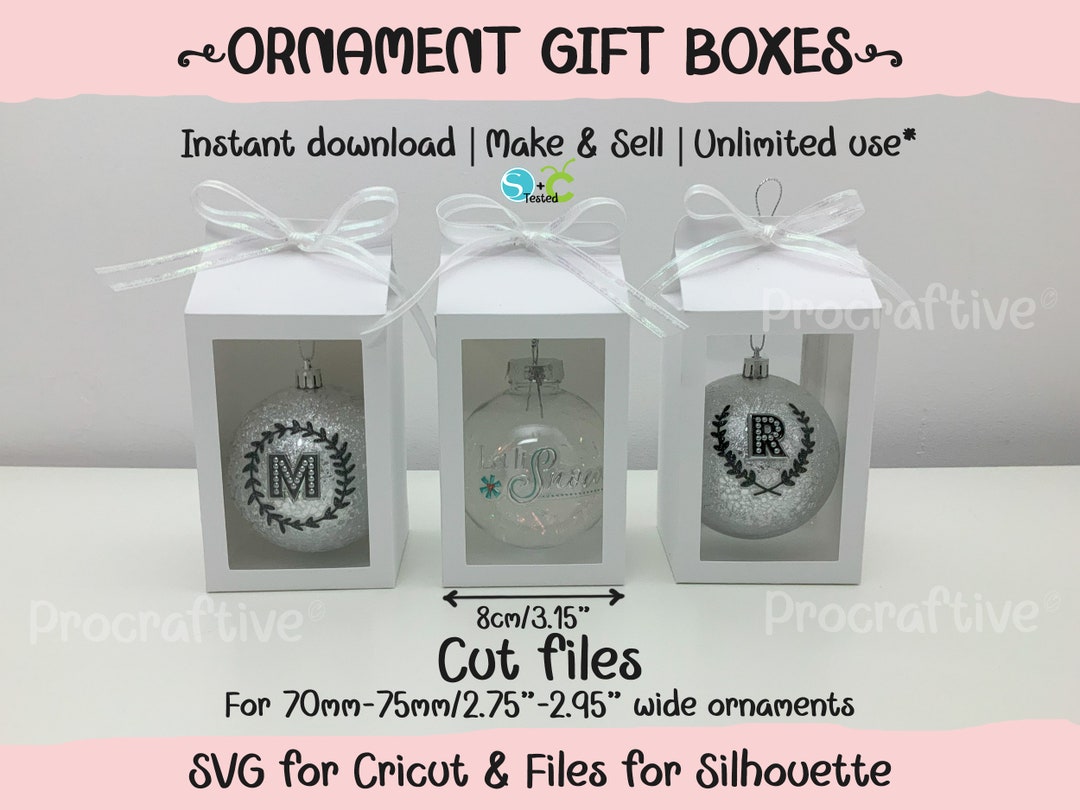 Boxes for Christmas Ornaments SVG, Cricut Files, Cut Files, Ornament ...