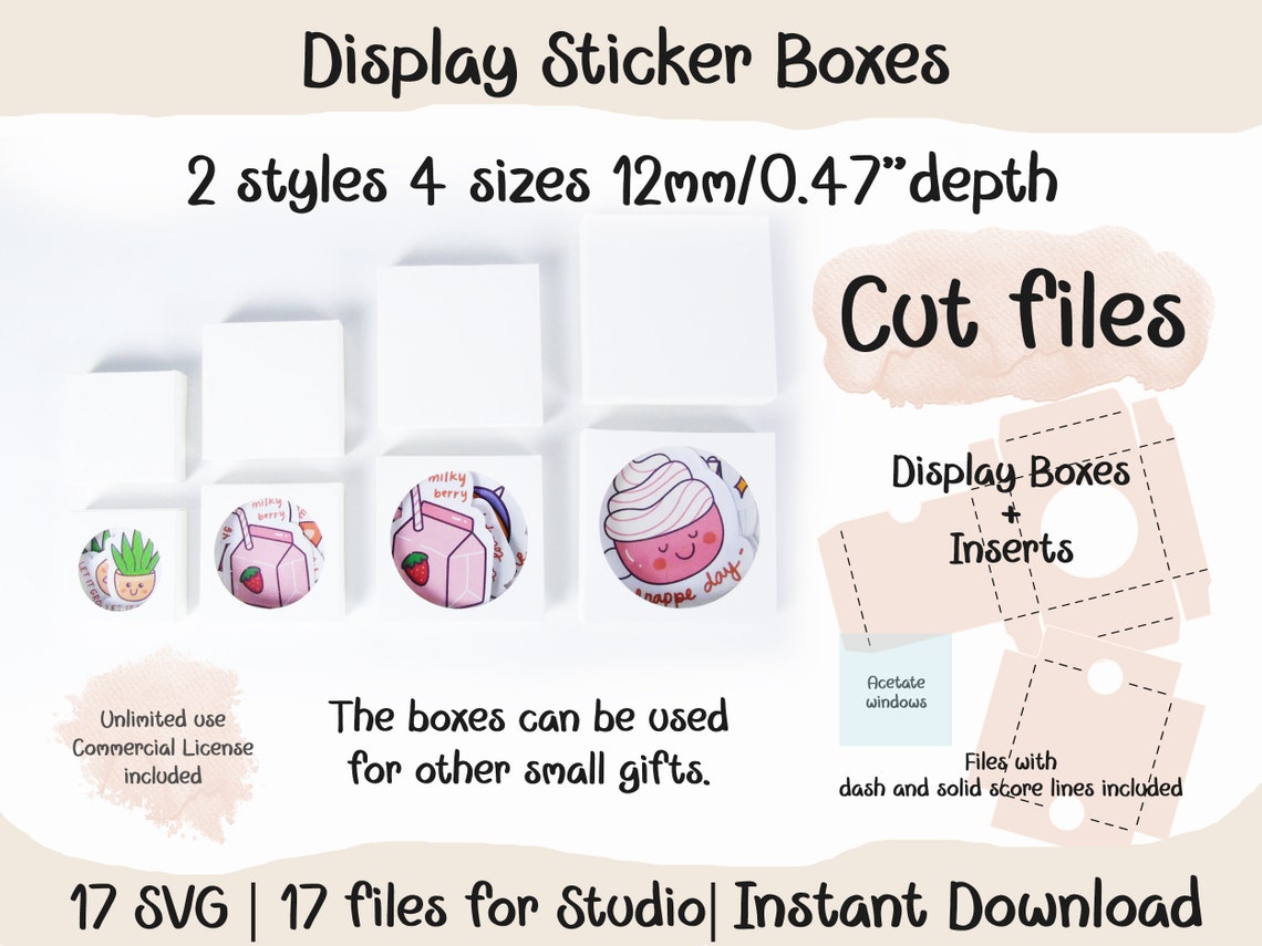 Bundle Sticker Display Boxes Packaging for Stickers Gift Box - Etsy