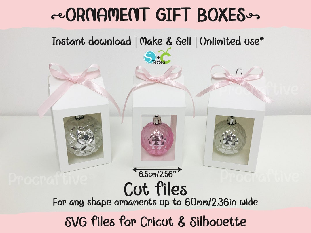 Boxes for Christmas Ornaments SVG, Cricut Files, Silhouette Files, Cut ...