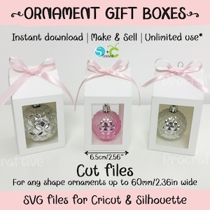 Boxes for Christmas Ornaments SVG, Cricut Files, Silhouette Files, Cut Files, Bauble Gift Boxes size #1, Instant Download 2 Styles, Milk box