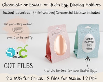 Expositores para huevos de Pascua n.° 2. Soportes SVG para huevos. Plantillas para Cricut y Silhouette. Huevo de resina SVG para Cricut, soporte para huevos. Descarga instantánea.