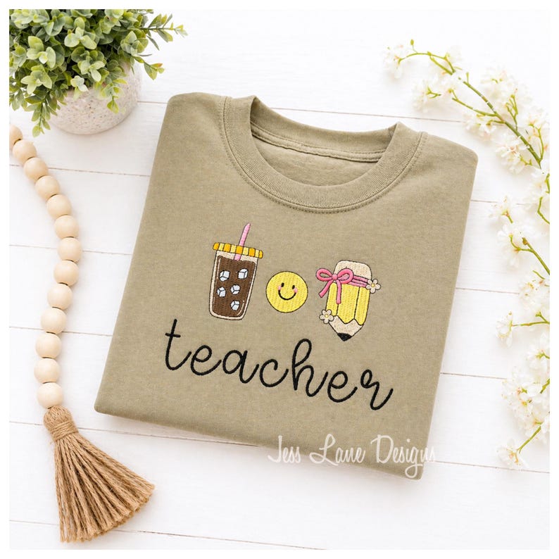 teacher embroidered comfort colors shirt