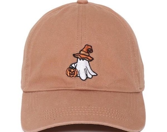 Halloween Ghost Hat, Embroidered Witch Baseball Cap, Trick or Treat Hat, Spooky Season Hat, Cute Halloween Cap, Fall Outfit Accessory