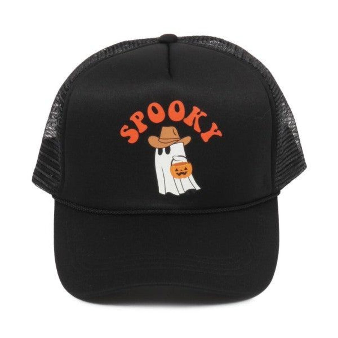 Spooky Ghost Witch Patch Trucker Hat, Halloween Snapback Cap - Etsy